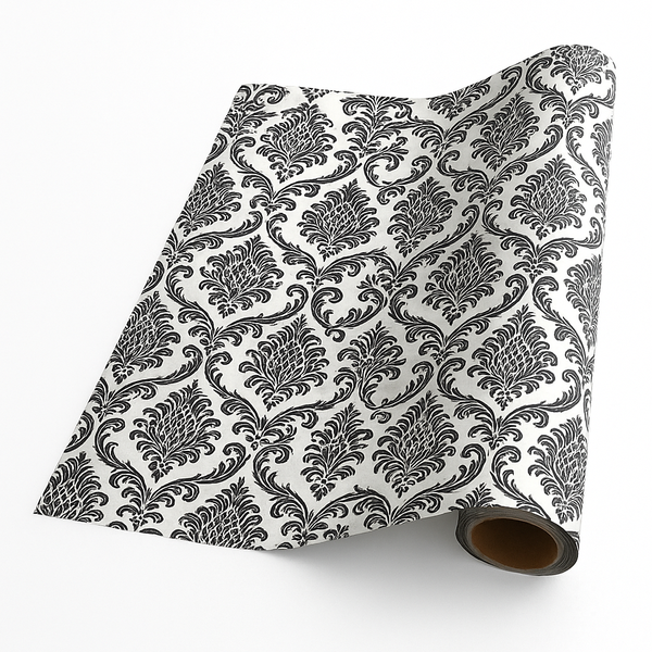 Gift Wrapping Paper 5m Roll - Timeless Damask Design On Semi-gloss Paper