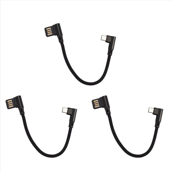 15Cm Micro- Usb 5Pin Right Usb 2 0 Dual Elbow Data Charging Cable