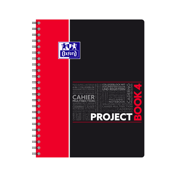 Oxford Study A4+ Project Book, 100 Pages, Moveable Tabs, Spiral Binding