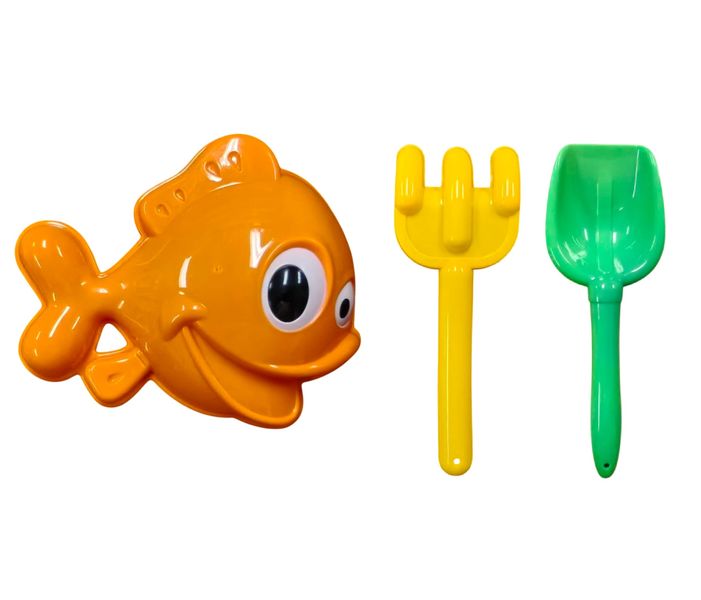 Clown Fish Beach Toy Set - Rake, Shovel and Sand Mould