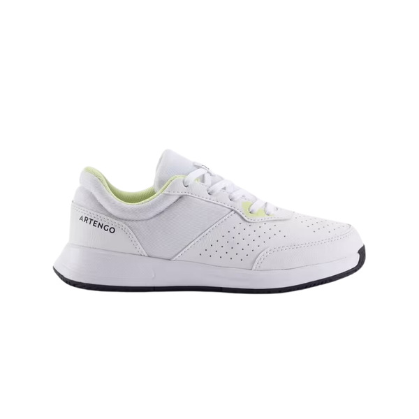 Artengo Junior Essential Lace-Up Tennis Shoes - White/Yellow