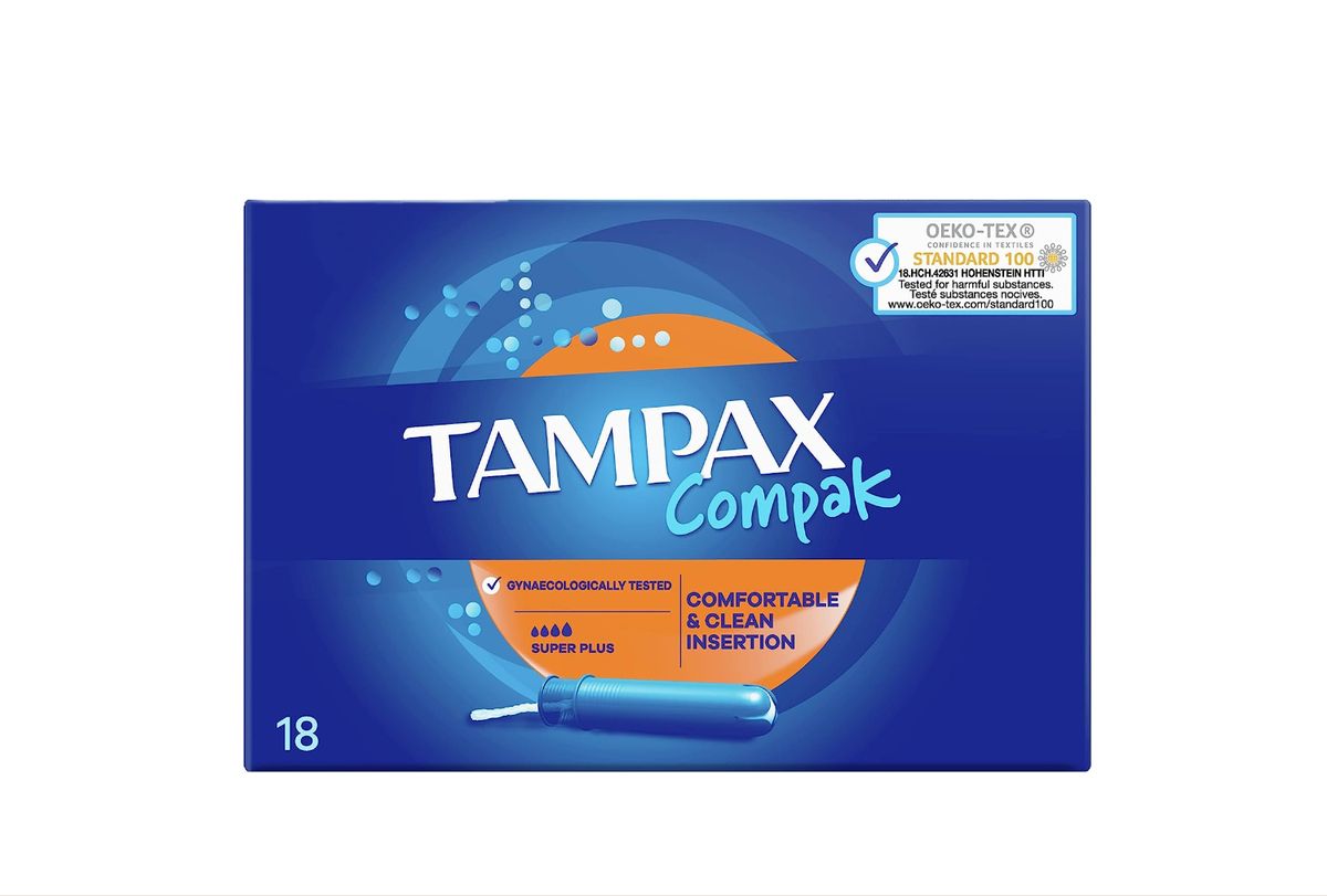 Tampax Compak Tampons, Super Plus With Applicator, 18 Tampons (Pack of