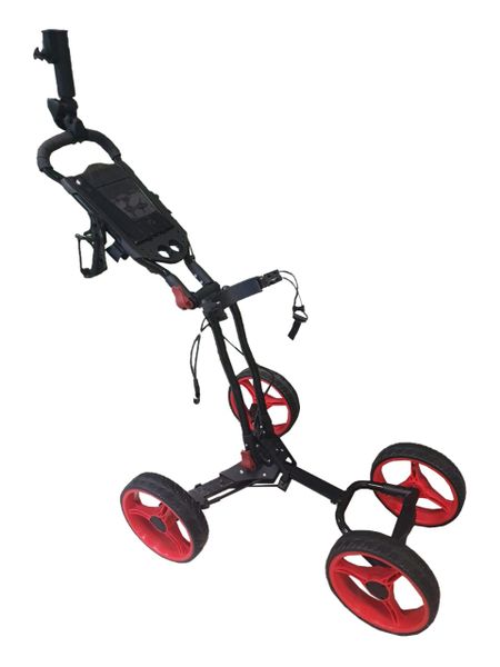 4 Wheel Golf Push Cart - Black/Red