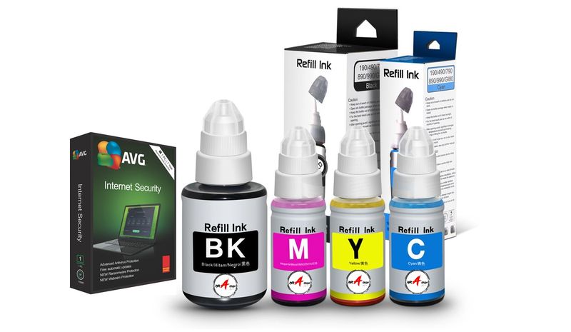 MR A TECH canon ink refill GI-490 Refill Ink Bottle (BK,Y,C,M) Replacement