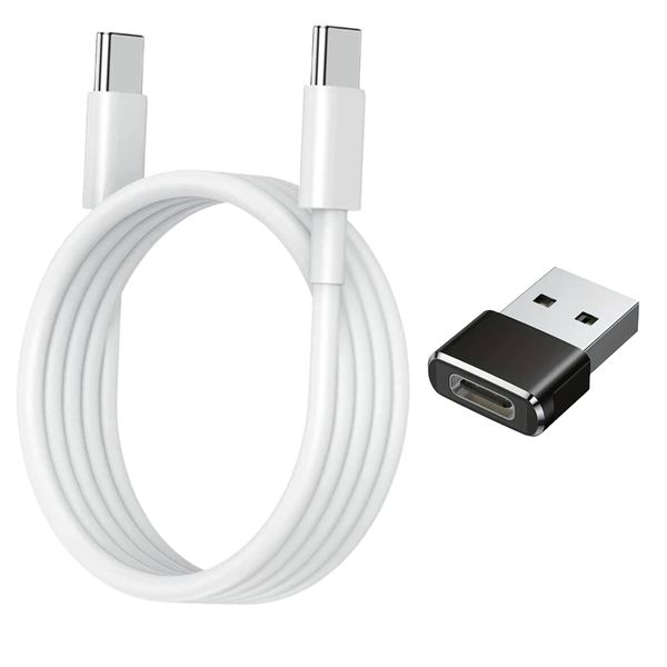 5A Type C to Type C Fast Charging Cable (1m) &amp; USB Type C to Type A Adapter