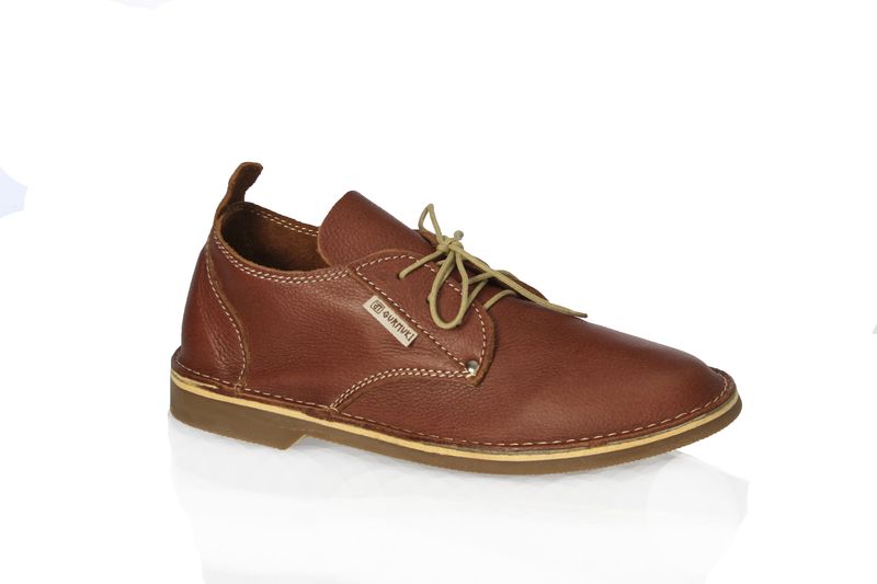 Gurmuki Men's Leather Vellies - Tan Rust