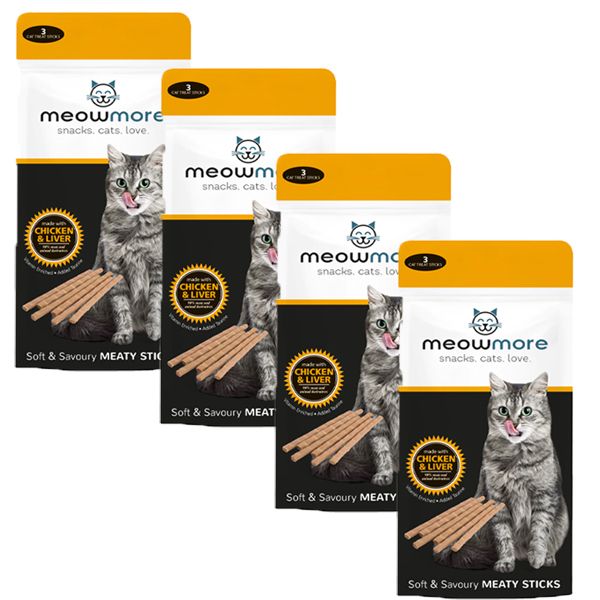 MeowMore Chicken &amp; Liver Meaty Sticks - 4 Pack