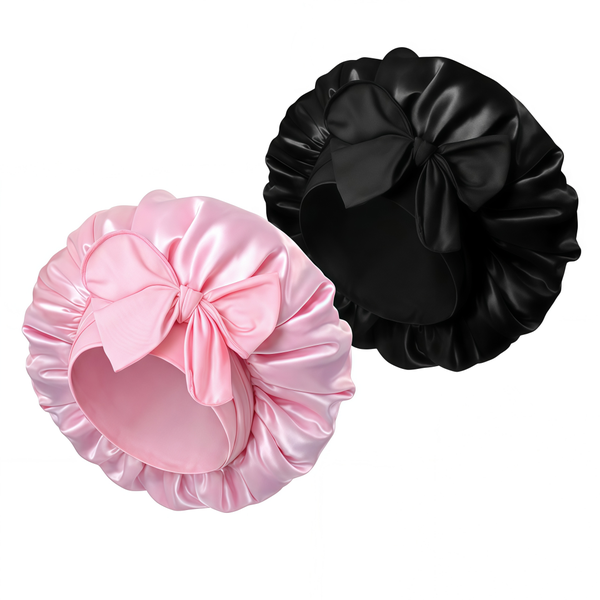 2 Pack Satin Bonnet for Sleeping, Silk Hair Bonnet with Adjustable Tie