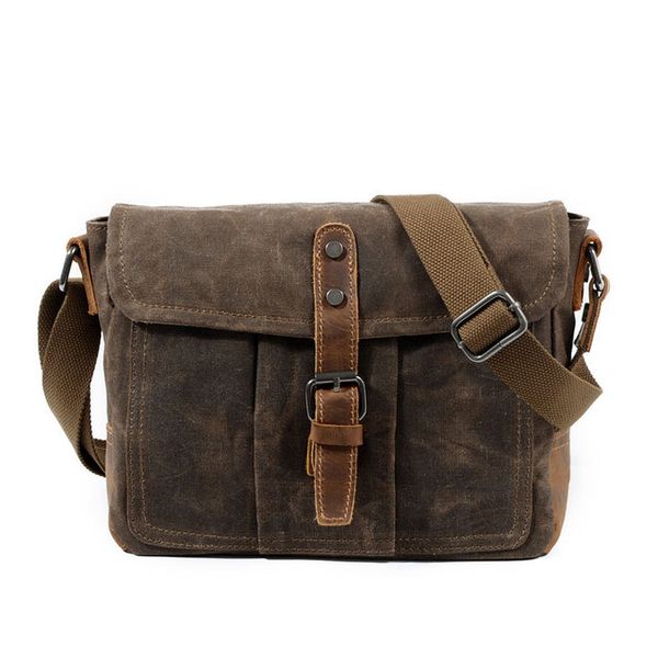 Canvas Waterproof Simple Shoulder Bag-Coffee