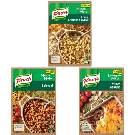 Knorr - Mince Mate Boloroni + Three Cheeses Flavour + Mince Lasagne | Buy  Online in South Africa 