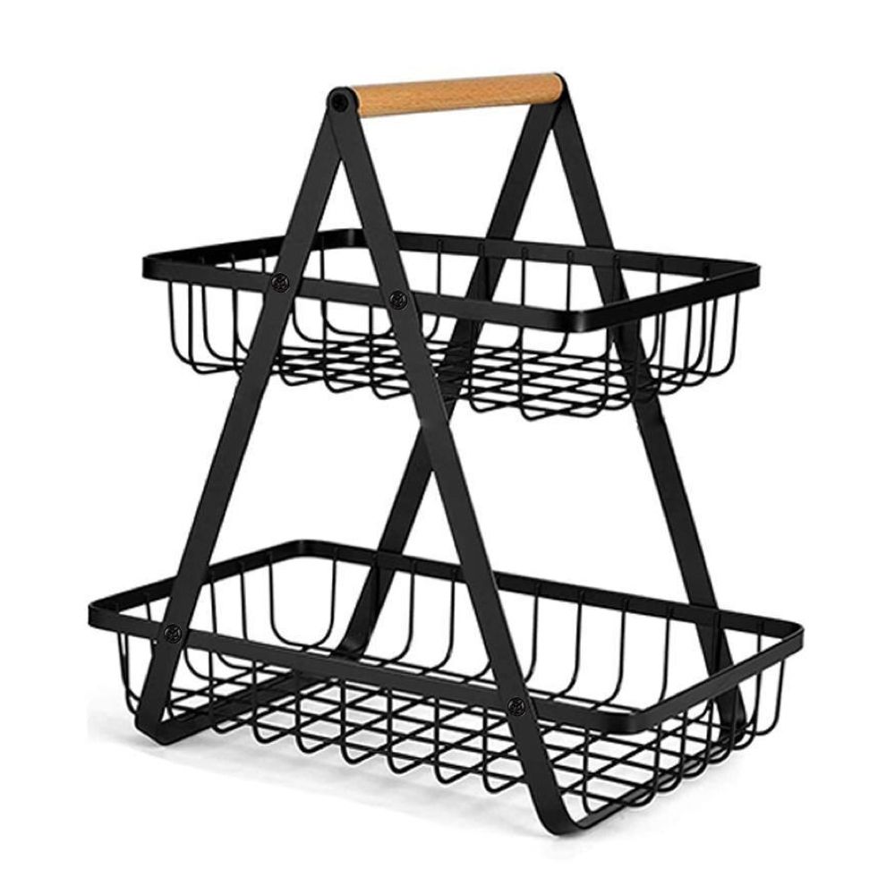 Home Kitchen Fruit 2-Tier Basket - Square 32cm