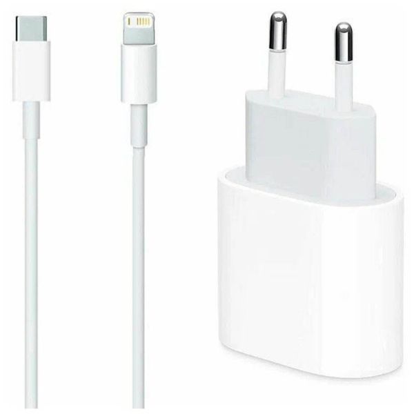 20W PD Fast Charger with Cable Compatible with iPhone 14-11/SE &amp; EU Plug