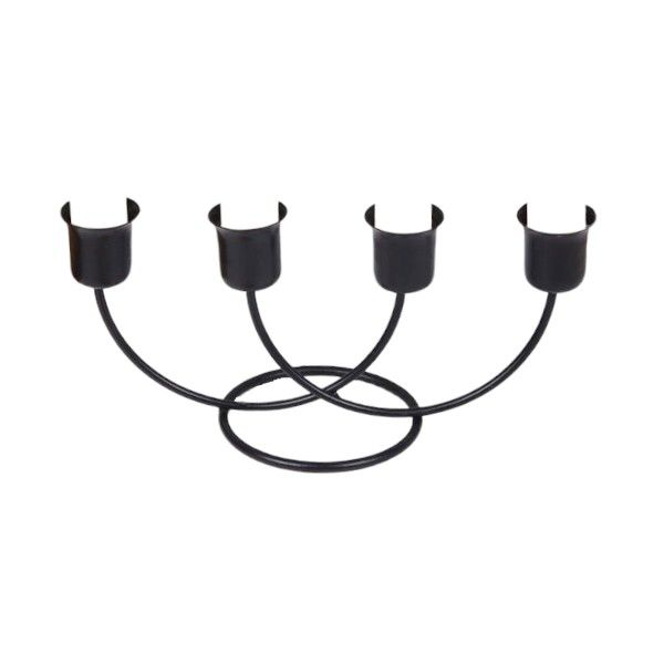 Minimalistic Iron Candle Holder - Black
