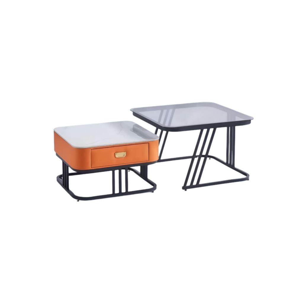 Zaharie Glass Top Nesting Coffee Table