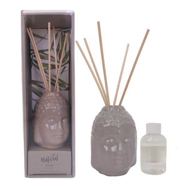 Ceramic Buddha Bamboo Scented Diffuser 100ml Set with 6 Reed Sticks