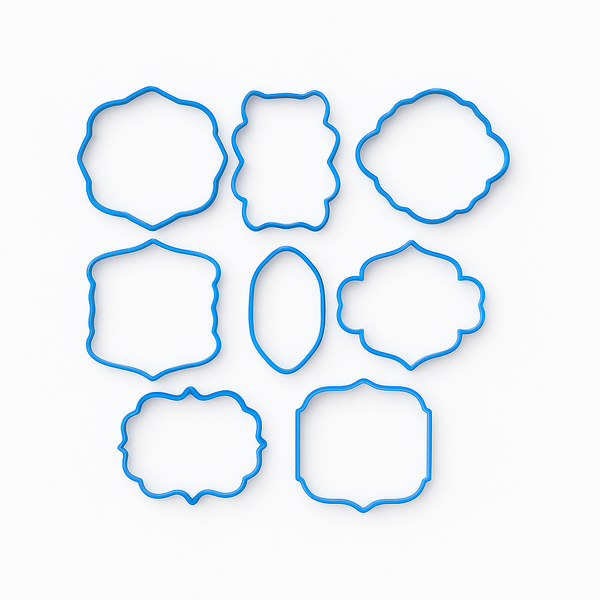 Plaque Cookie Cutter Set - Large 8-Piece 3D Printed Baking Set