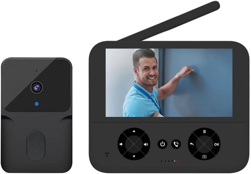 Wireless Video Intercom Doorbell with 4.3" Screen,Night Vision&amp;Two-Way Talk