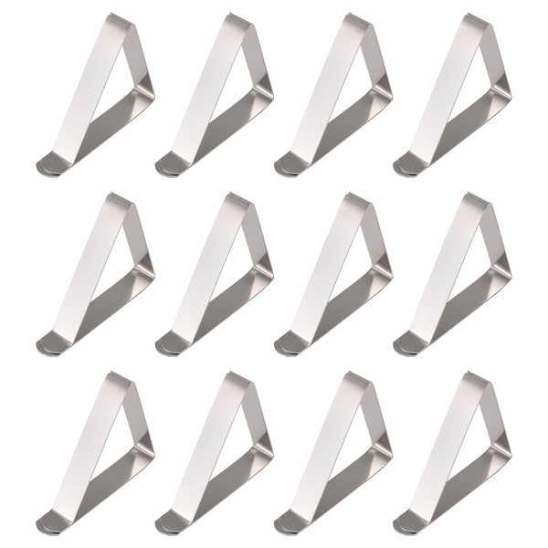 12 Pcs Stainless Steel Tablecloth Clip Non-Slip Adjustable For Picnic