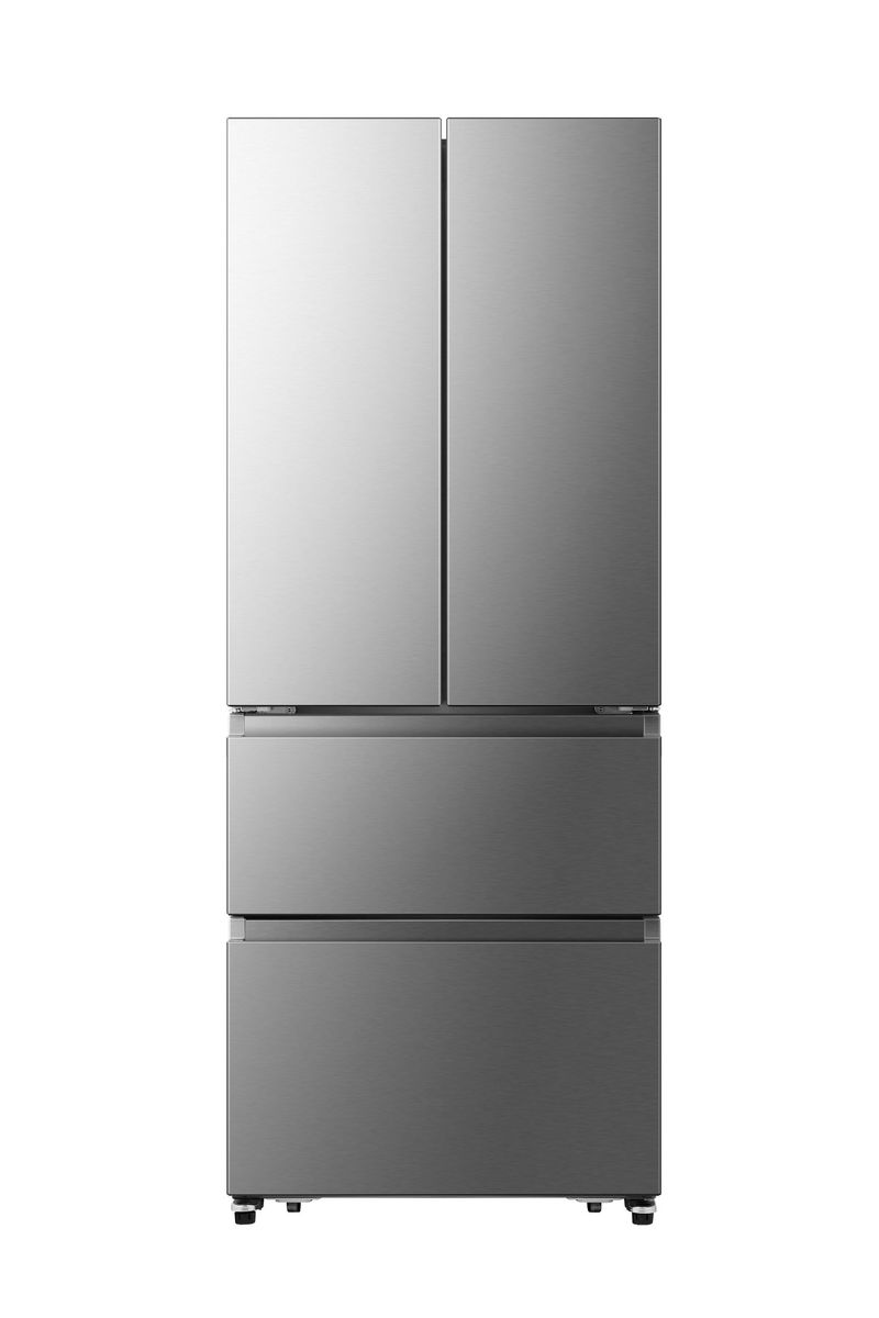 Hisense 380L No Frost French Door Fridge Freezer - Brushed Stainless Steel