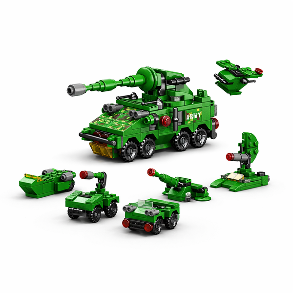 139 Pieces - Armored Military Vehicles - Green
