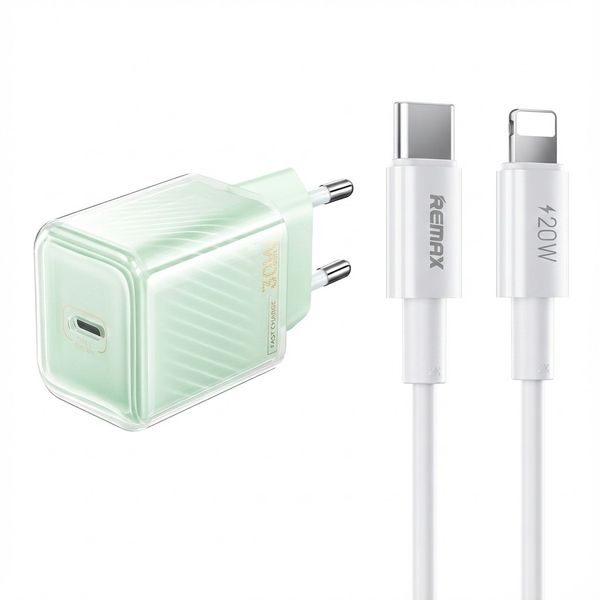 Remax 30W GaN Fast Charger &amp; 2m Type-C to Lightning Cable - iPhone 8-14
