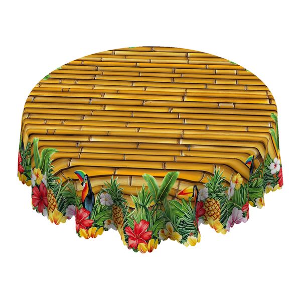 Tropical Bamboo &amp; Hummingbird Tablecloth for Summer Gatherings &amp; Home Decor