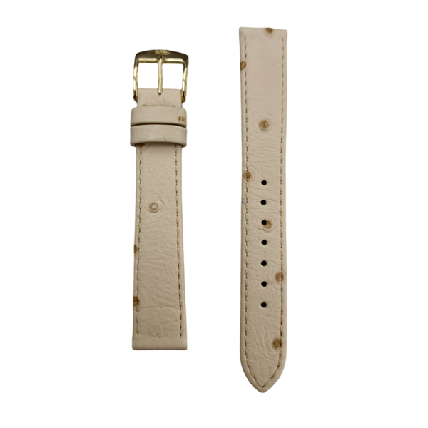 16mm Cream Ostrich Grain Watch Strap