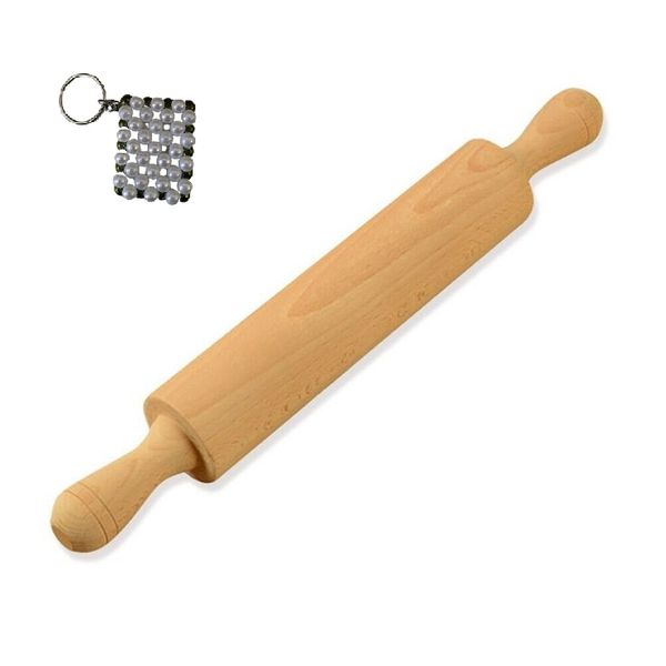Wooden Dough Roller Stick -For Perfectly Rolled Dough &amp; A Key Holder