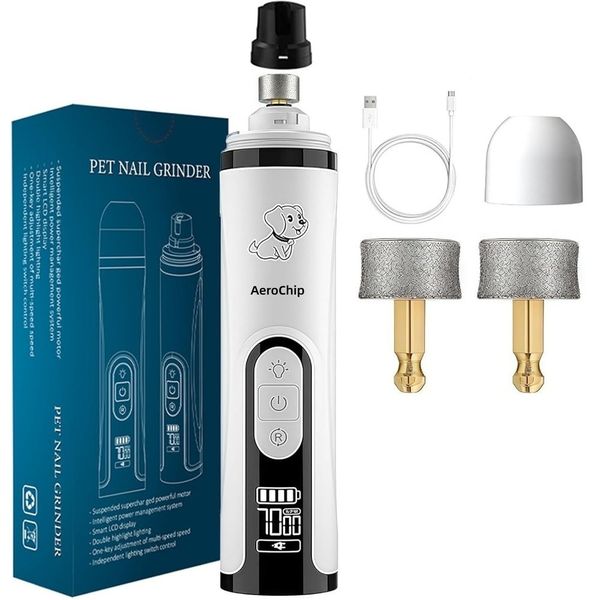 Silent Dog Nail Grinder, Cordless Grooming Pro 3 Adjustable Speeds