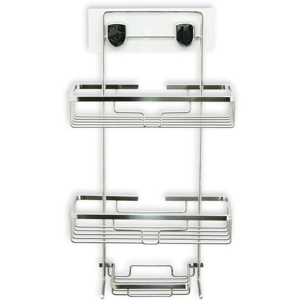 Nanogrip Stainless Steel Stick-On Shower Caddy - 3 Tier