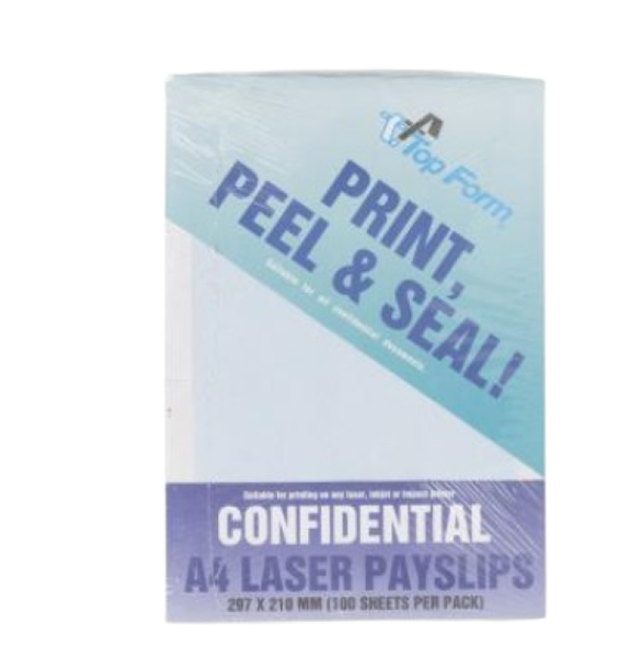 Top Form Confidential A4 Laser Payslip Peal And Seal 500 Sheet