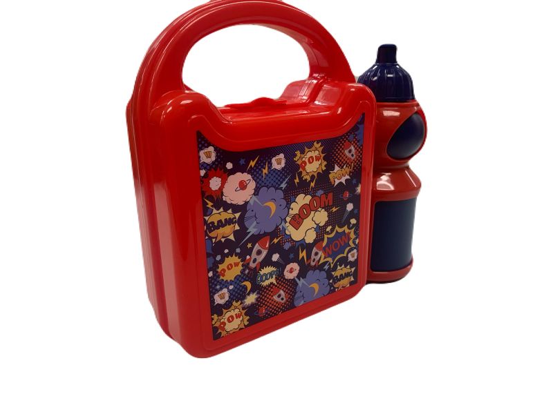 Red, Blue Plastic Rectangular 2 Lunch Box