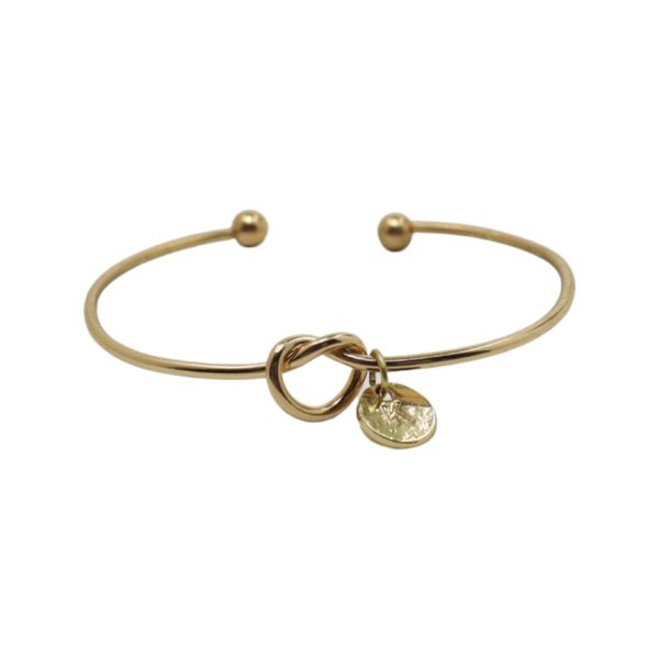 Bracelet Initial Charms Silver/gold Plate Bangle For Women- Silver