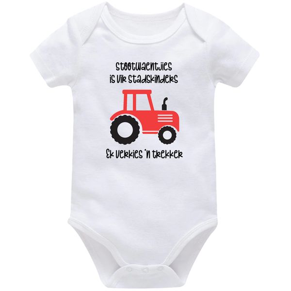 Stootwaentjies Afrikaans Baby Vest Bodysuit Onesie Short Sleeve