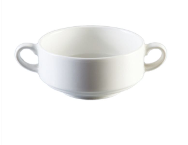 Bowl 280ml 6pc Stacking Soup Bowl With Handles Blanco - Continental China