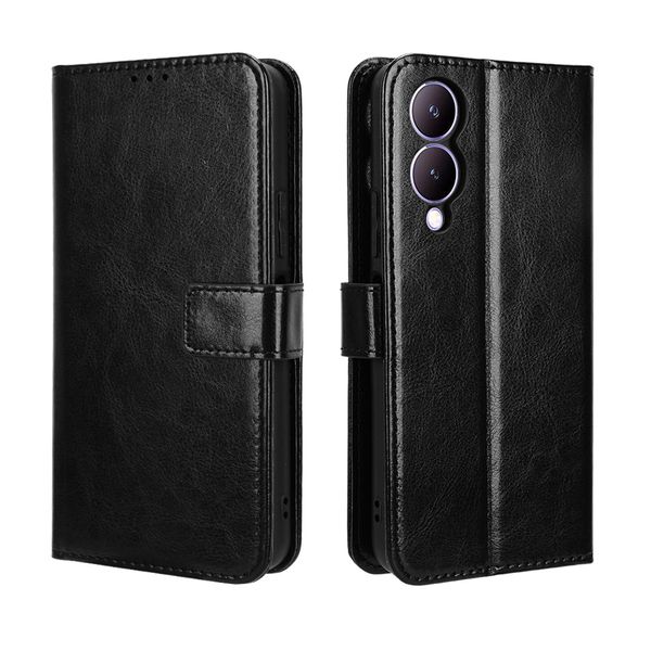 Leather Cover compatible for Vivo Y17s Shockproof Retro Case
