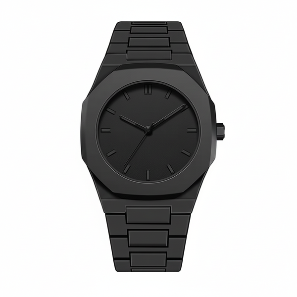 Minimalist Black Quartz Modern Casual Style