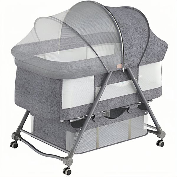 Portable Baby Bassinet Bed Foldable with Rollers Removable