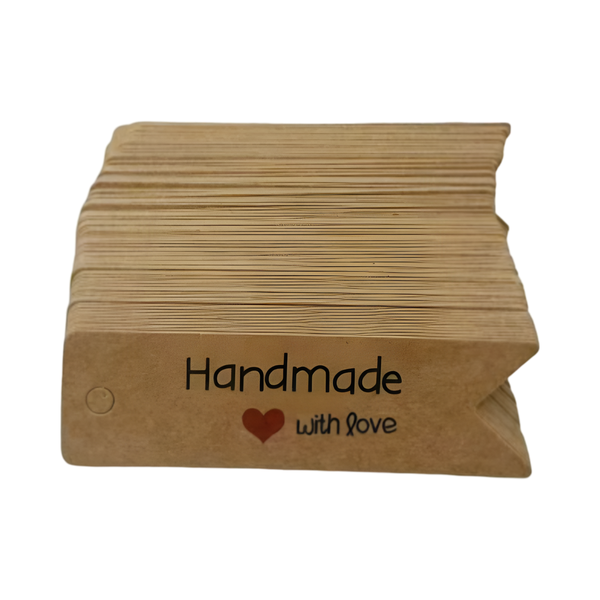 50pcs Heart-Themed Kraft Paper Gift Tags with String