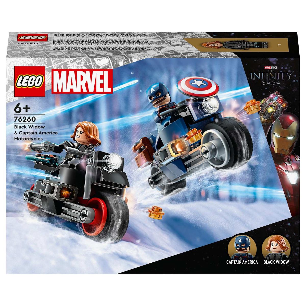 LEGO® Marvel Black Widow & Captain America Motorcycles 76260 Building ...