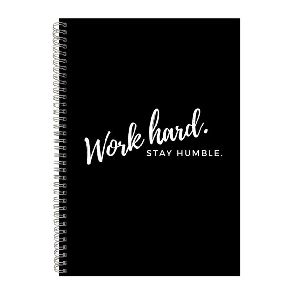 Work hard A4 Notebook Spiral Lined Motivational Sayings Graphic Notepad 204