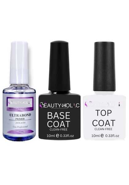 The Beautyholic UV LED Ultrabond Primer , Base Coat &amp; Top Coat Set