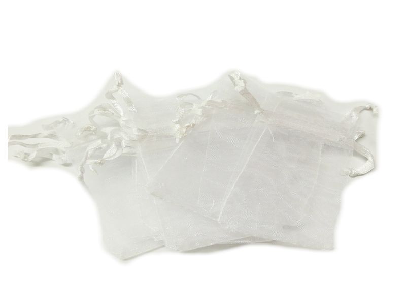 BEAD COOL - Bulk Gift Bag - 100pcs - White - 8 by 10cm - Organza bag