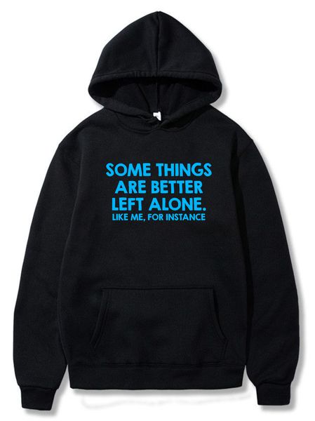 Biker - Gamer -Some Things Are Better Left Alone Black Hoodie Orange Print