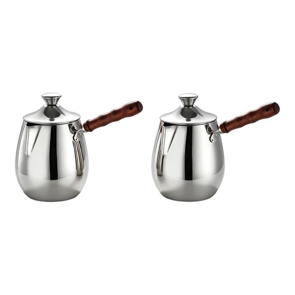 2-Pack Pull-Flower Tank Milk Frother Cup Stainless Steel Coffee Cup-CFB-25