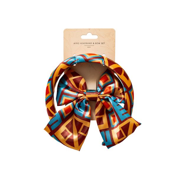 Mhle Afro Headband and Bow Set | African Print