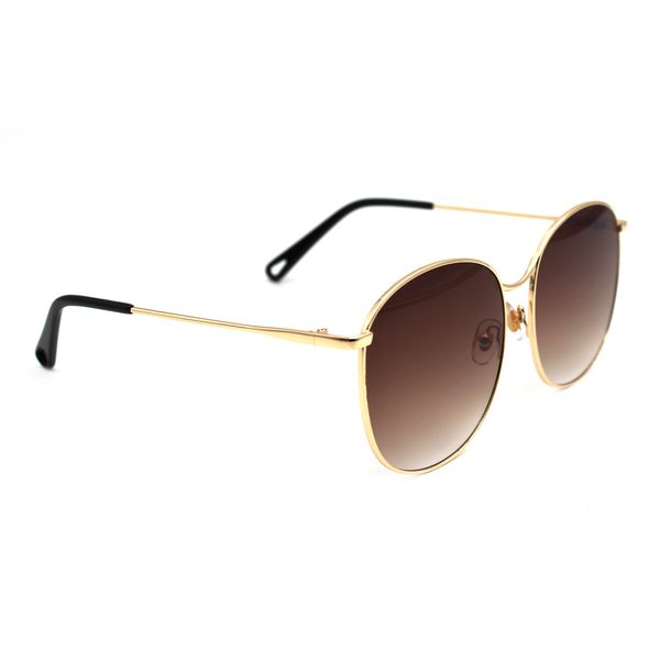 You &amp; I Ladies Brown &amp; Gold Metal Classic Sunglasses - Gwen