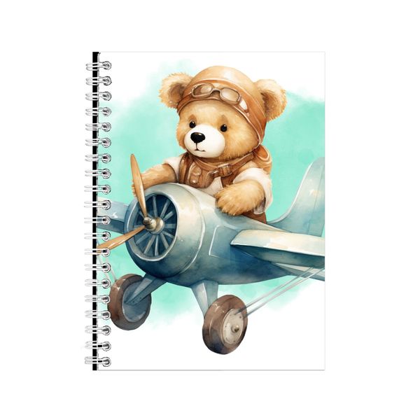 Pilot_2 A5 Notebook Spiral Lined Teddy Bear Lovers Graphic Notepad Gift 189
