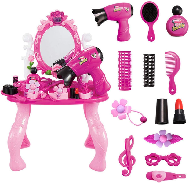 Girls Makeup Table Salon Dressing Table - Pink