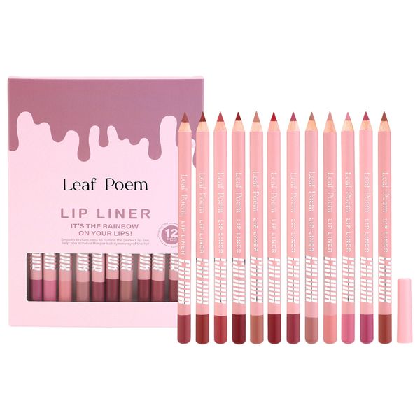 12 Colors Lip Liner Set Matte long-lasting Smudge-Resistant for Makeup